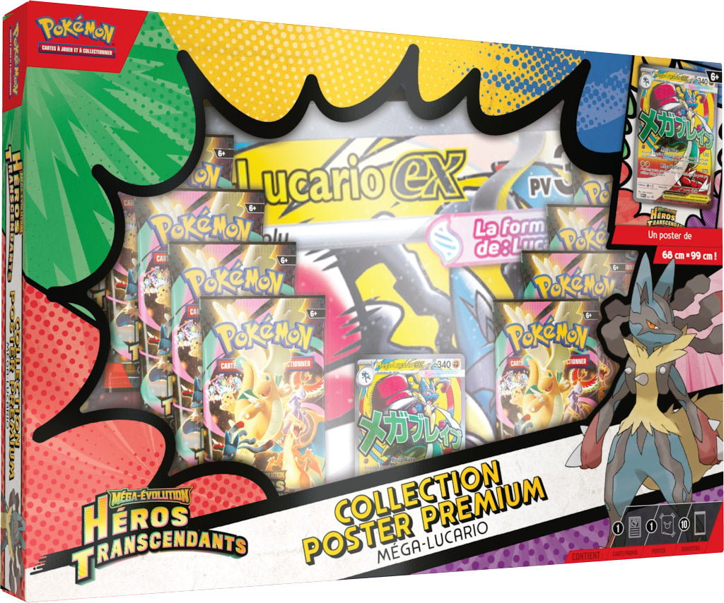 Précommande - Coffret Poster Premium Mega Lucario - ME2.5 - Héros Transcendants